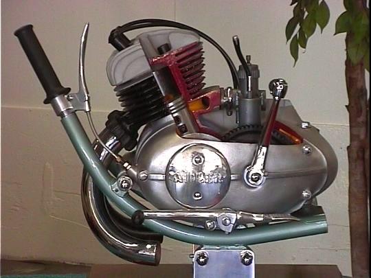 Yamaha YD1 parallel twin two-stroke with single carburettor — the first Yamaha motorcycle to use a twin-cylinder engine
