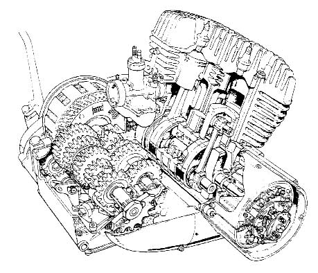 Yamaha DS5 two-stroke twin — featuring an electric starter, aluminium cylinders, and a redesigned clutch position